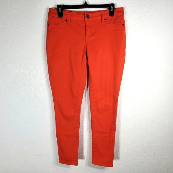 Maurices Orange Skinny Fit Womens Pants Size 7/8 Cotton/Spandex Fall Halloween - Picture 1 of 11